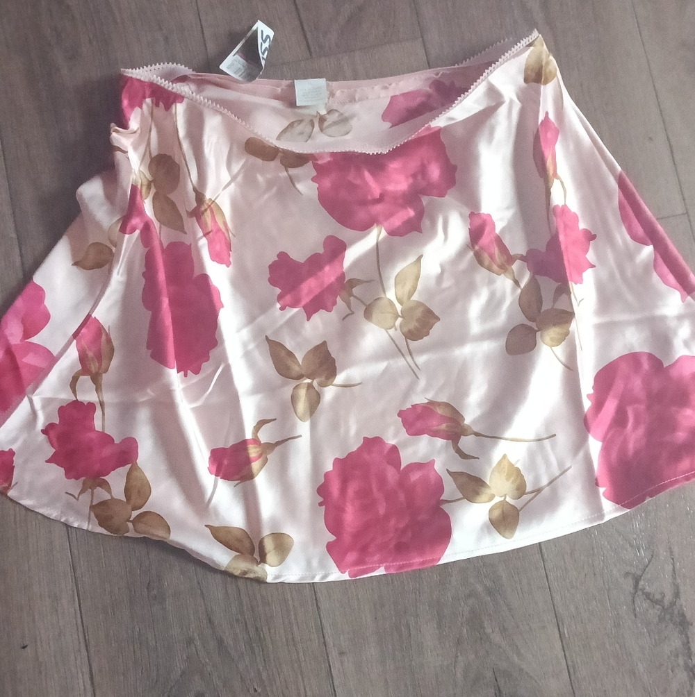 Floral Pink and Brown Skirt